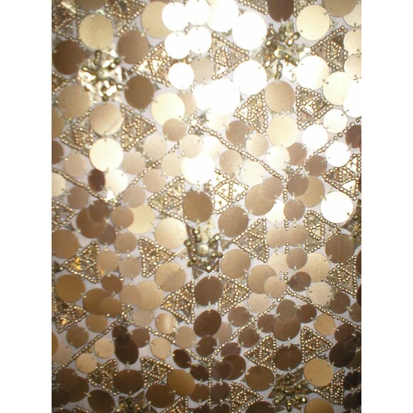 New Womens 10 NWT Matthew Williamson Designer Dress Gold Sequin Sleeveless Beads - Picture 8 of 12